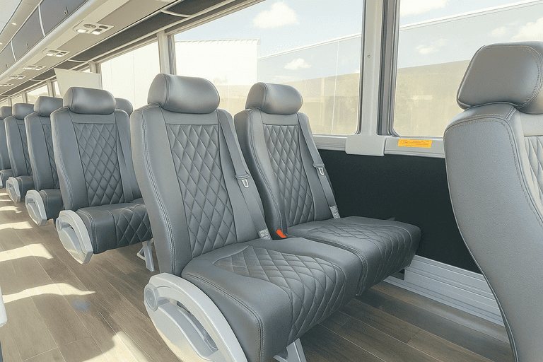 interior of Coach Bus Compton charter bus