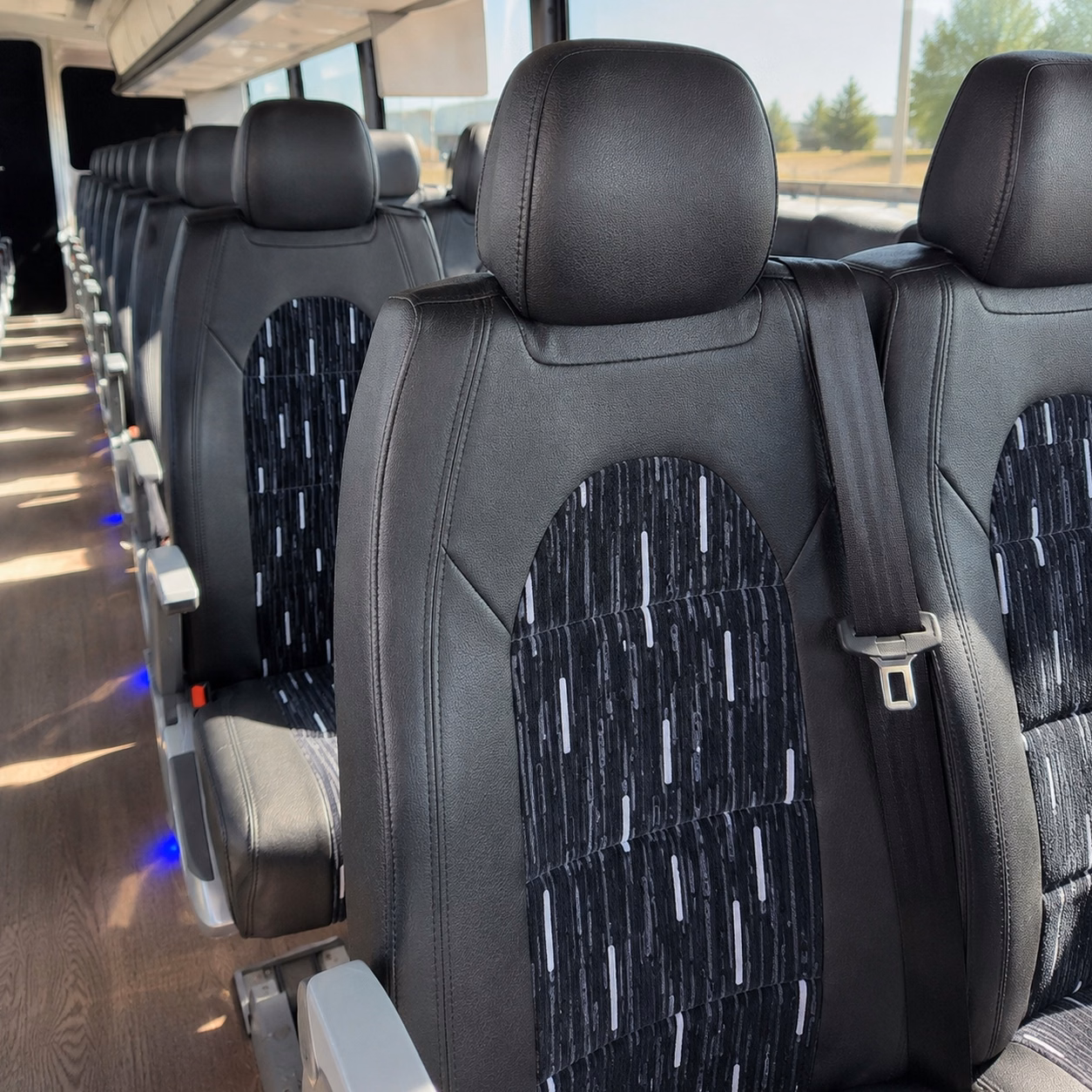 compton charter bus interior